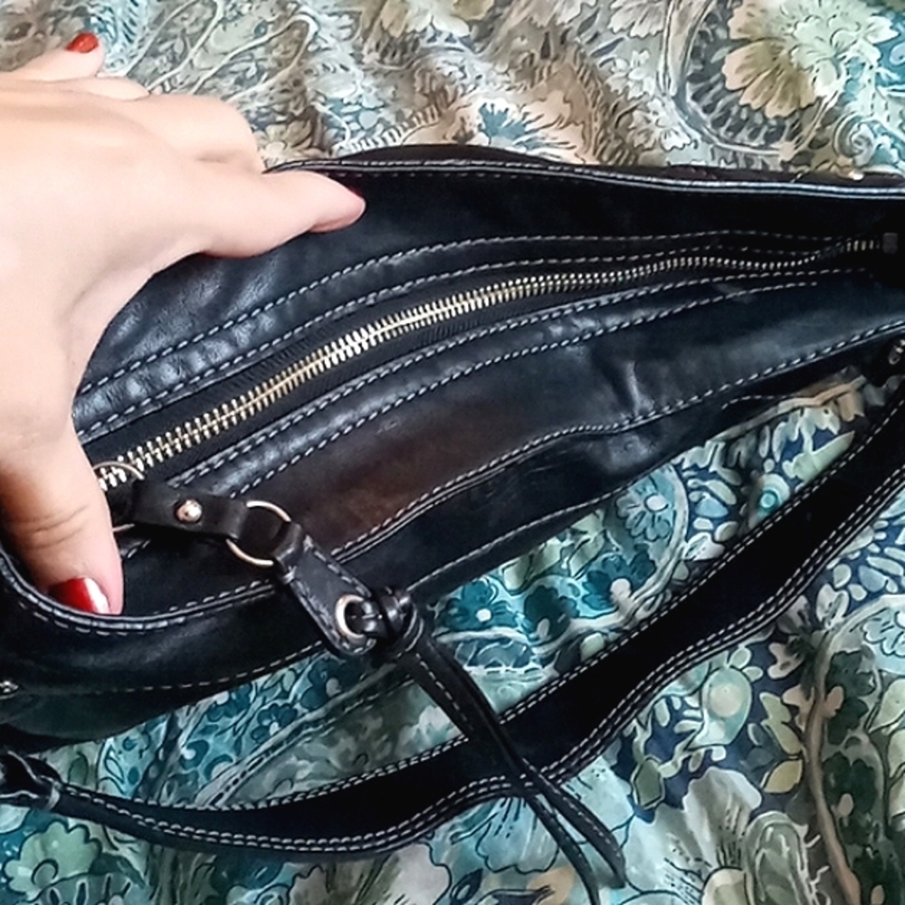 🖤 COACH Black Genuine Leather Hobo Style Shoulder Purse - Picture 14 of 16